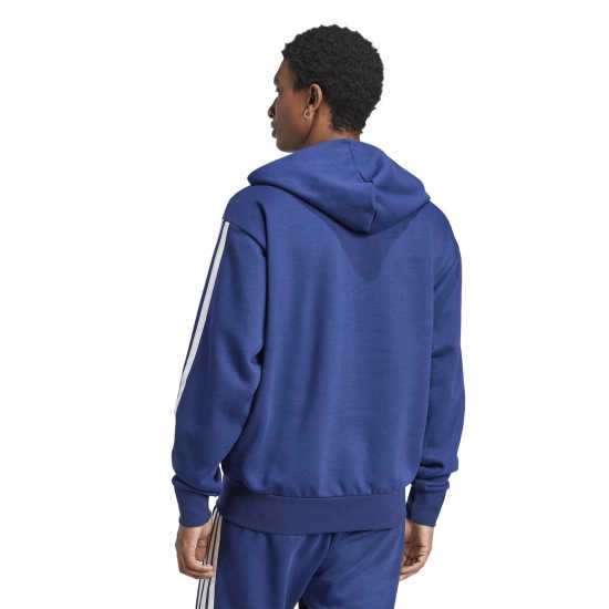 Adidas Essentials Fleece 3-Stripes Full-Zip Hoodie Mens Navy/White Adidas Essentials Fleece 3-Stripes Full-Zip Hoodie Mens Navy/White