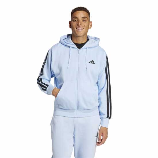 Мъжки суитчъри и блузи с качулки Adidas Essentials Fleece 3-Stripes Full-Zip Hoodie Mens Свети синьо Adidas Essentials Fleece 3-Stripes Full-Zip Hoodie Mens Свети синьо Мъжки суитчъри и блузи с качулки