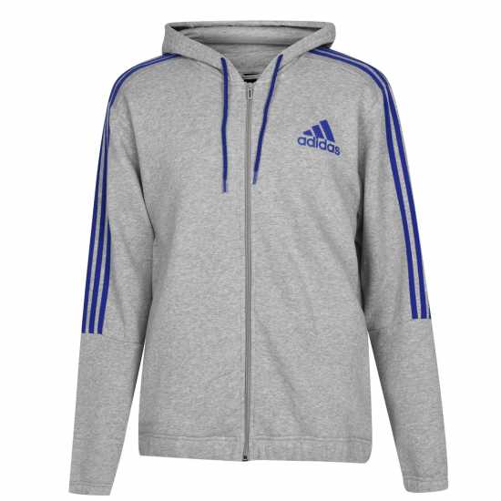 Мъжки суитчъри и блузи с качулки Adidas Essentials Fleece 3-Stripes Full-Zip Hoodie Mens Средно сиво/черно Adidas Essentials Fleece 3-Stripes Full-Zip Hoodie Mens Средно сиво/черно Мъжки суитчъри и блузи с качулки