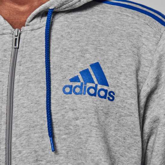Мъжки суитчъри и блузи с качулки Adidas Essentials Fleece 3-Stripes Full-Zip Hoodie Mens Средно сиво/черно Adidas Essentials Fleece 3-Stripes Full-Zip Hoodie Mens Средно сиво/черно Мъжки суитчъри и блузи с качулки