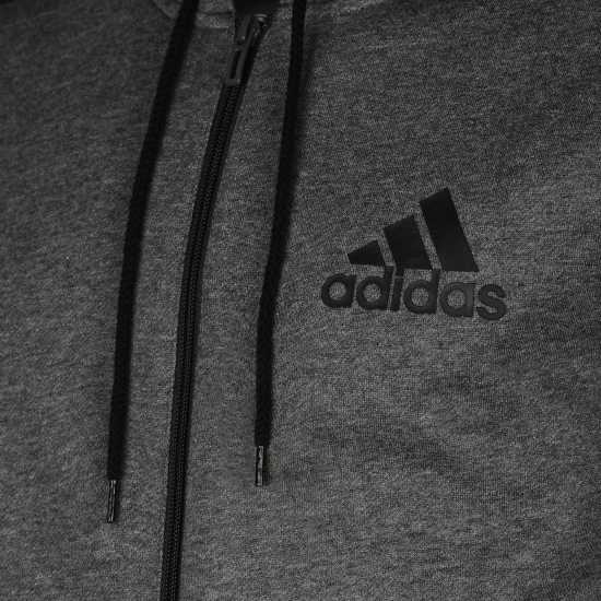 Adidas Fleece 3-Stripes Full-Zip Hoodie Mens DrkGrey/White Мъжки полар