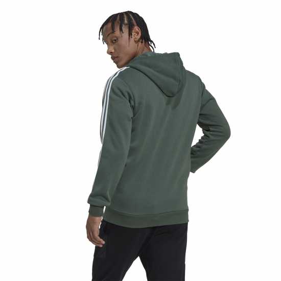 Adidas Fleece 3-Stripes Full-Zip Hoodie Mens Green Oxide Мъжки суитчъри и блузи с качулки