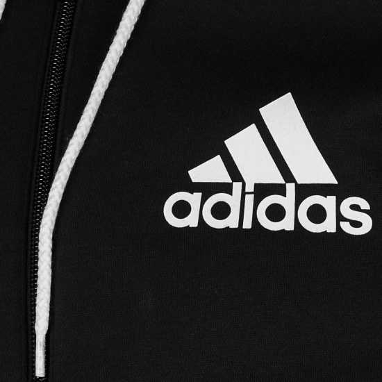 Adidas Fleece 3-Stripes Full-Zip Hoodie Mens Black/White Мъжки полар