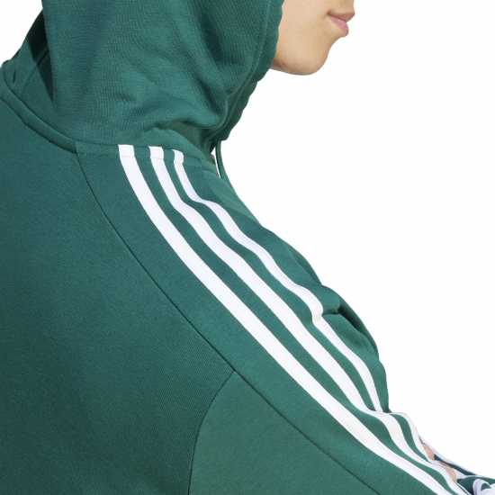 Adidas Fleece 3-Stripes Full-Zip Hoodie Mens Col Green/White Мъжки суитчъри и блузи с качулки
