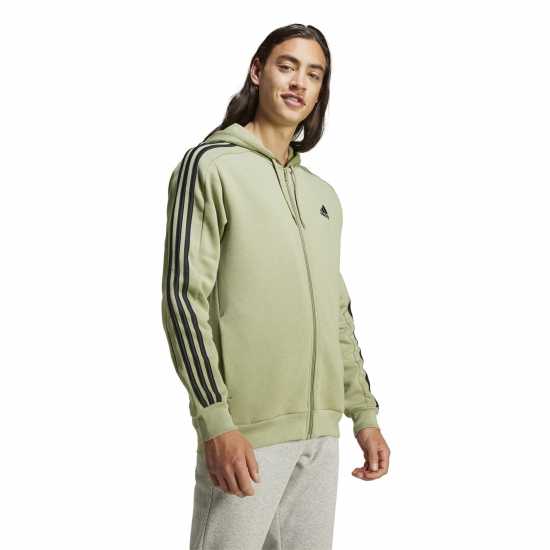 Мъжки суитчъри и блузи с качулки Adidas Essentials Fleece 3-Stripes Full-Zip Hoodie Mens Зелен палатка Adidas Essentials Fleece 3-Stripes Full-Zip Hoodie Mens Зелен палатка Мъжки суитчъри и блузи с качулки