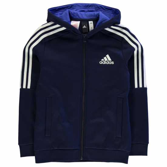 Adidas Essentials 3-Stripes Hoodie Kids Морско синьо/Бяло Детски суитчъри и блузи с качулки