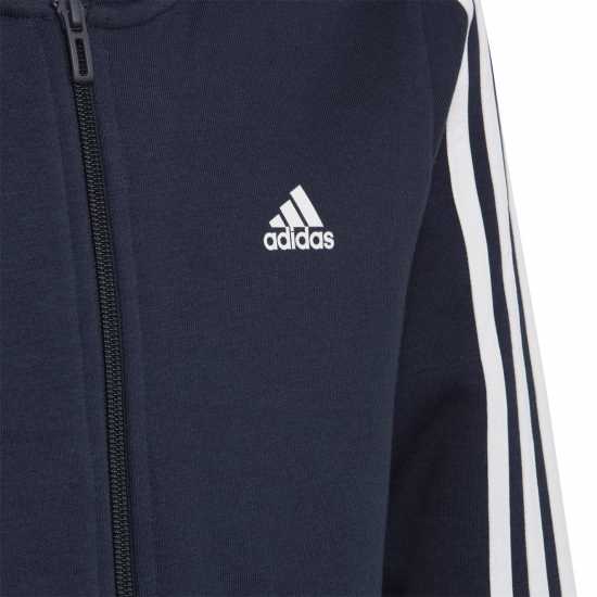 Adidas Essentials 3-Stripes Hoodie Kids Морско синьо/Бяло Детски суитчъри и блузи с качулки