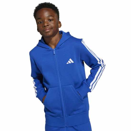 Adidas Essentials 3-Stripes Hoodie Kids Морско синьо/Бяло Детски суитчъри и блузи с качулки