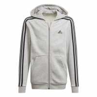 Adidas Essentials 3-Stripes Hoodie Kids Grey/Black Детски суитчъри и блузи с качулки