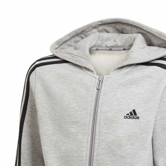 Детски суитчъри и блузи с качулки Adidas 3-Stripes Hoodie Kids Grey/Black Adidas 3-Stripes Hoodie Kids Grey/Black Детски суитчъри и блузи с качулки