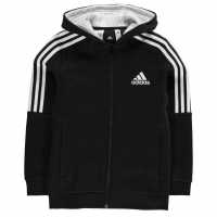 Adidas Essentials 3-Stripes Hoodie Kids Black/White Детски суитчъри и блузи с качулки