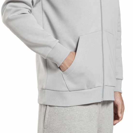 Reebok Id Logo Zip Hoodie Mens Grey Мъжки суитчъри и блузи с качулки