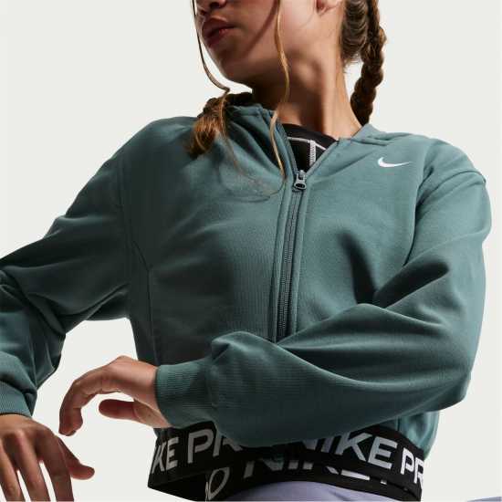 Nike Pro Dri-Fit Full Zip Hoodie Juniors Mineral Slate Nike Pro Dri-Fit Full Zip Hoodie Juniors Mineral Slate