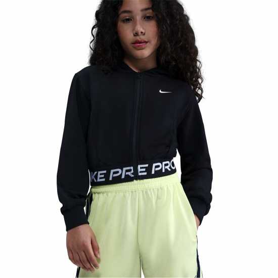 Nike Pro Dri-Fit Full Zip Hoodie Juniors Black Детски суитчъри и блузи с качулки