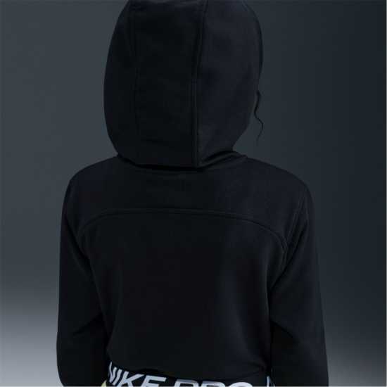 Nike Pro Dri-Fit Full Zip Hoodie Juniors Black Детски суитчъри и блузи с качулки