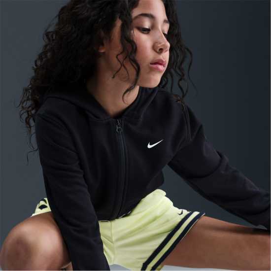 Nike Pro Dri-Fit Full Zip Hoodie Juniors Black Детски суитчъри и блузи с качулки