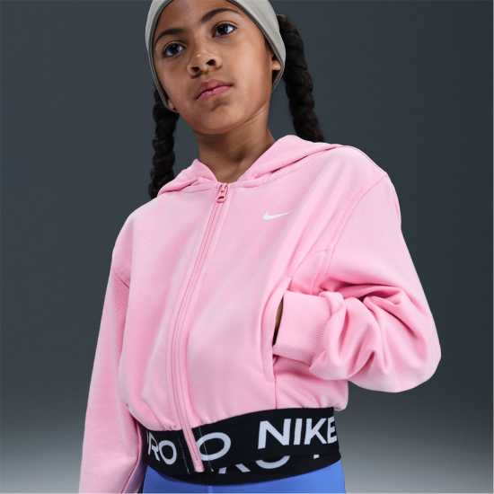 Детски суитчъри и блузи с качулки Nike Pro Dri-Fit Full Zip Hoodie Juniors Pink Nike Pro Dri-Fit Full Zip Hoodie Juniors Pink Детски суитчъри и блузи с качулки
