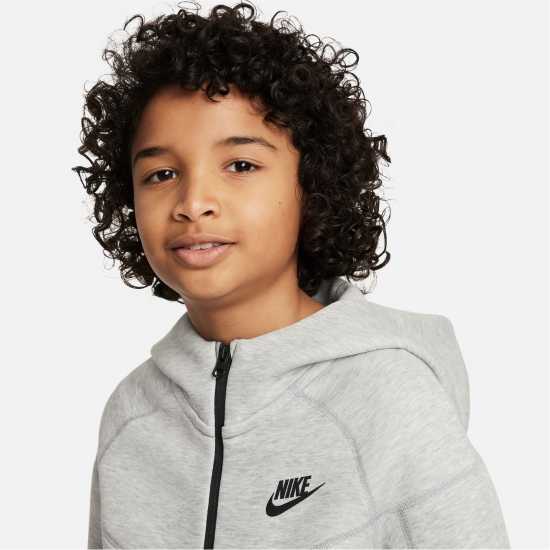 Nike Sportswear Tech Fleece Full-Zip Hoodie Juniors Сиво/Черно Детски суитчъри и блузи с качулки