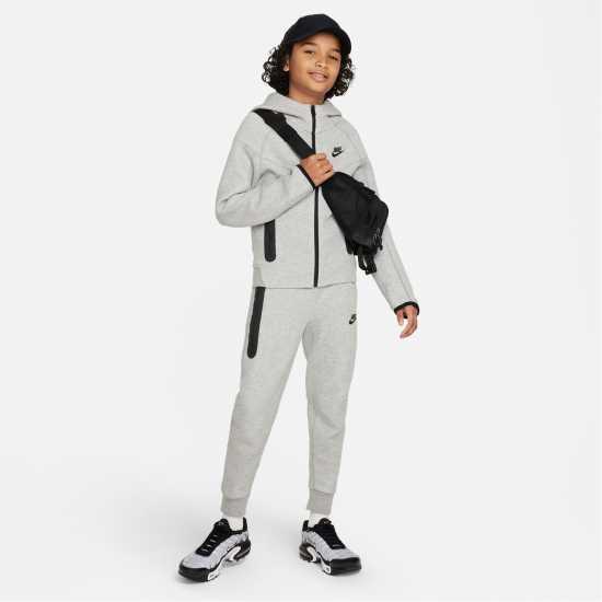 Nike Sportswear Tech Fleece Full-Zip Hoodie Juniors Сиво/Черно Детски суитчъри и блузи с качулки