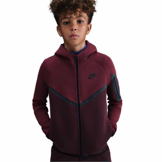 Nike Sportswear Tech Fleece Full-Zip Hoodie Juniors Бордово 