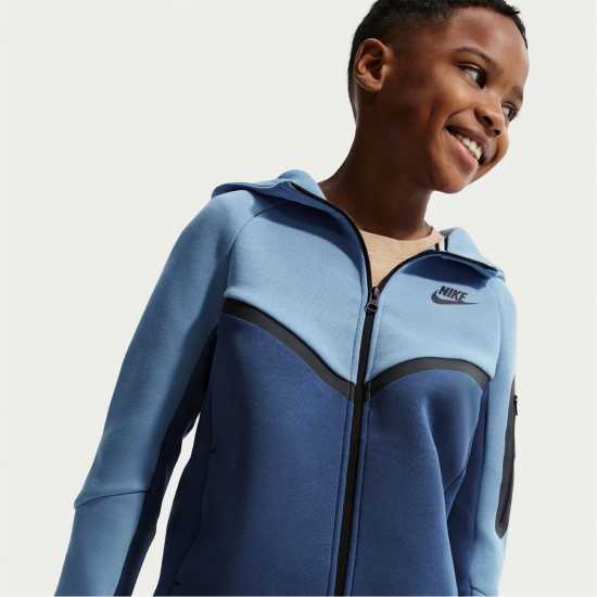 Nike Sportswear Tech Fleece Full-Zip Hoodie Juniors Work Blue 