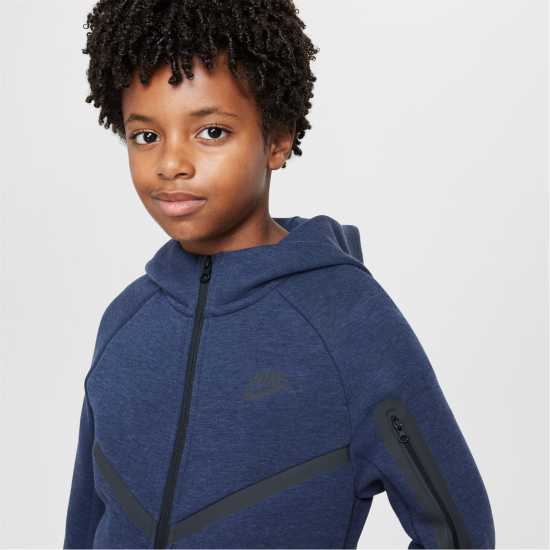 Детски суитчъри и блузи с качулки Nike Sportswear Tech Fleece Full-Zip Hoodie Juniors Obsidian Heathr Nike Sportswear Tech Fleece Full-Zip Hoodie Juniors Obsidian Heathr Детски суитчъри и блузи с качулки