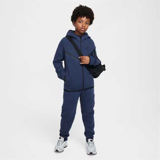 Детски суитчъри и блузи с качулки Nike Sportswear Tech Fleece Full-Zip Hoodie Juniors Obsidian Heathr Nike Sportswear Tech Fleece Full-Zip Hoodie Juniors Obsidian Heathr Детски суитчъри и блузи с качулки