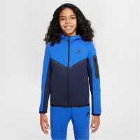 Nike Sportswear Tech Fleece Full-Zip Hoodie Juniors Обсидиан/Кралски Детски суитчъри и блузи с качулки