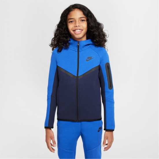 Детски суитчъри и блузи с качулки Nike Sportswear Tech Fleece Full-Zip Hoodie Juniors Обсидиан/Кралски Nike Sportswear Tech Fleece Full-Zip Hoodie Juniors Обсидиан/Кралски Детски суитчъри и блузи с качулки