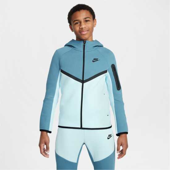 Nike Sportswear Tech Fleece Full-Zip Hoodie Juniors Glacier Blue Детски суитчъри и блузи с качулки