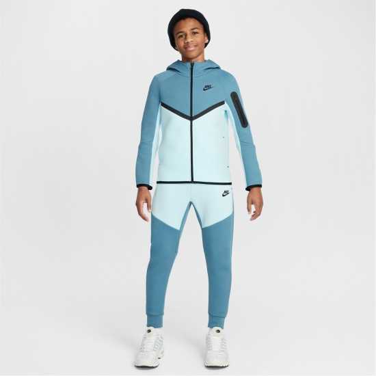 Nike Sportswear Tech Fleece Full-Zip Hoodie Juniors Glacier Blue Детски суитчъри и блузи с качулки