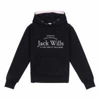 Jack Wills Script Bb Oh Hood Jn99 Black/Soft Pink Детски суитчъри и блузи с качулки