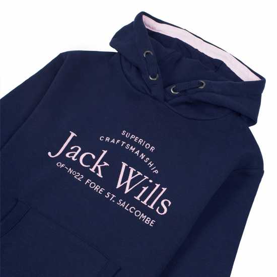 Jack Wills Script Bb Oh Hood Jn99 Navy Blazer Детски суитчъри и блузи с качулки