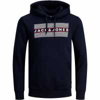 Jack And Jones Corp Logo Hood Sweat Navy Мъжки суитчъри и блузи с качулки