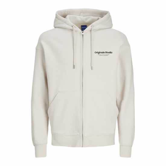 Jack And Jones Men's Vest Zip Hoodie Лунна лъчина Jack And Jones Men's Vest Zip Hoodie Лунна лъчина