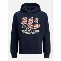 Jack And Jones + 2 Col Hoodie Sn62 Sky Captain Jack And Jones + 2 Col Hoodie Sn62 Sky Captain