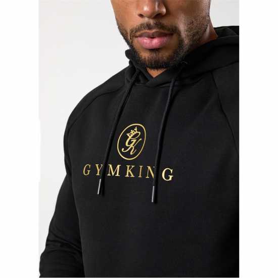 Gym King Men's Pro Cotton Pull Over Hoodie Черно/Злато Gym King Men's Pro Cotton Pull Over Hoodie Черно/Злато