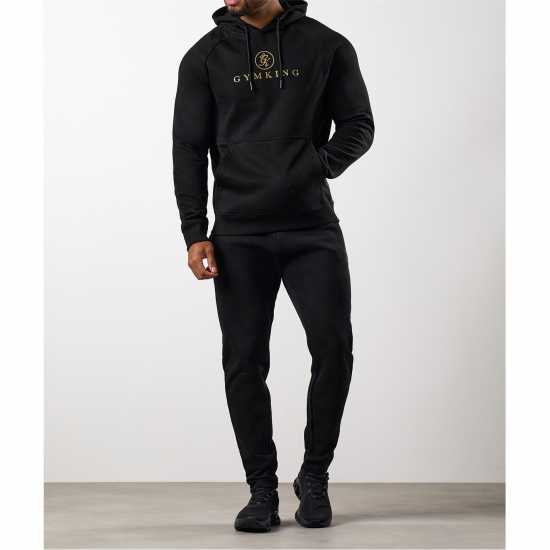 Gym King Men's Pro Cotton Pull Over Hoodie Черно/Злато Gym King Men's Pro Cotton Pull Over Hoodie Черно/Злато
