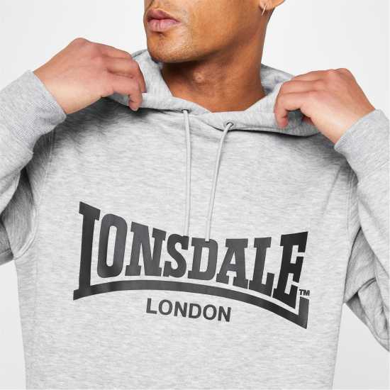Lonsdale Essential Oth Hoodie Mens Grey M Мъжки суитчъри и блузи с качулки
