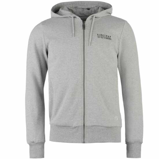 Firetrap Mens Brunel Full Zip Fleece Hoodie Сив марл Мъжки суитчъри и блузи с качулки
