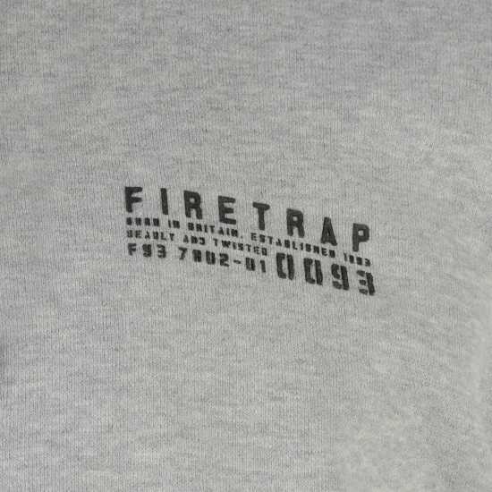 Firetrap Mens Brunel Full Zip Fleece Hoodie Сив марл Мъжки суитчъри и блузи с качулки