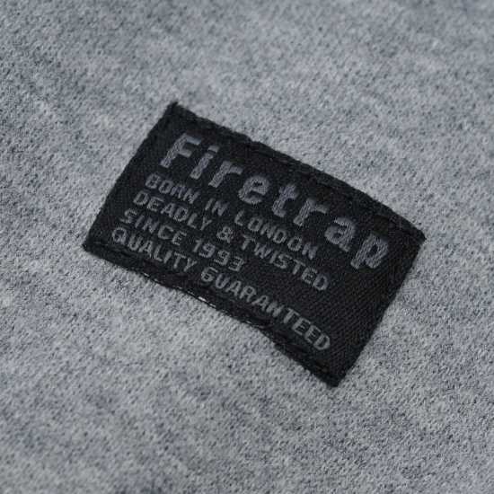 Firetrap Mens Brunel Full Zip Fleece Hoodie Сив марл Мъжки суитчъри и блузи с качулки