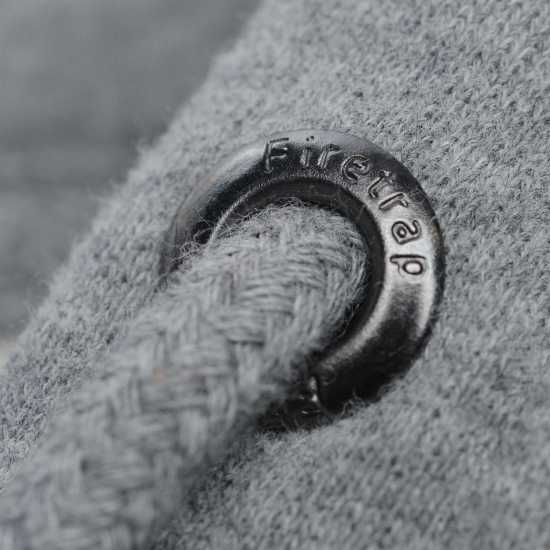 Firetrap Mens Brunel Full Zip Fleece Hoodie Сив марл Мъжки суитчъри и блузи с качулки