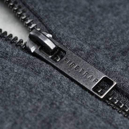 Firetrap Mens Brunel Full Zip Fleece Hoodie Угъл Мъжки суитчъри и блузи с качулки