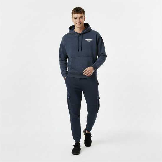 Jack Wills Men's Script Cotton Long Sleeve Oversized Fit Hoodie Морска синьо 