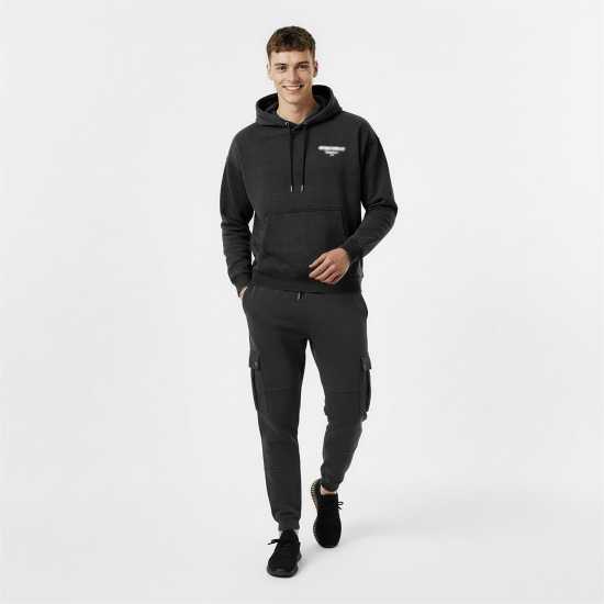 Jack Wills Men's Script Cotton Long Sleeve Oversized Fit Hoodie Черно 