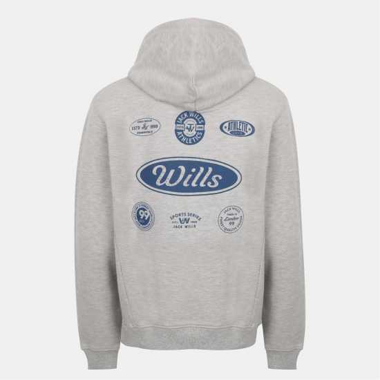 Jack Wills Americano Hoodie Sn54 Ice Marl Jack Wills Americano Hoodie Sn54 Ice Marl