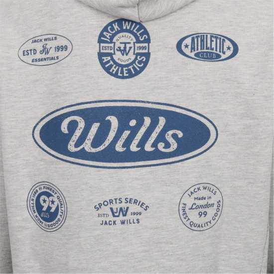 Jack Wills Americano Hoodie Sn54 Ice Marl Jack Wills Americano Hoodie Sn54 Ice Marl