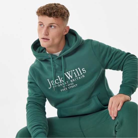 Мъжки суитчъри и блузи с качулки Jack Wills Batsford Logo Hoodie Mens Dark Green Jack Wills Batsford Logo Hoodie Mens Dark Green Мъжки суитчъри и блузи с качулки