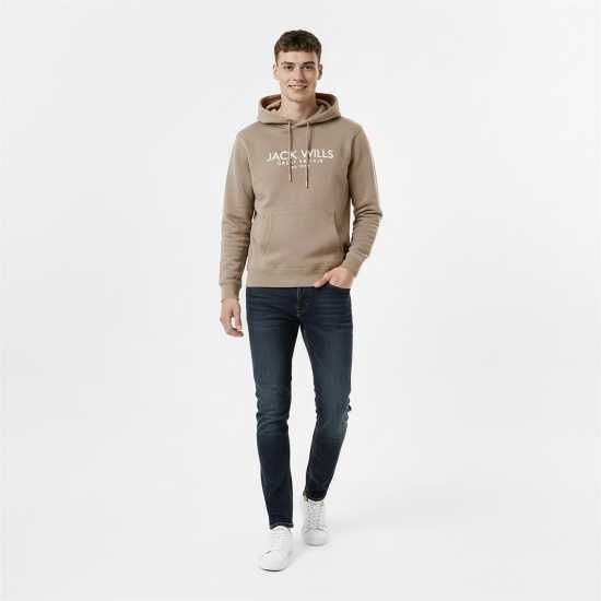 Jack Wills Batsford Logo Hoodie Mens Dark Green Мъжки суитчъри и блузи с качулки